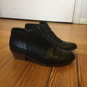 Black leather ankle boots